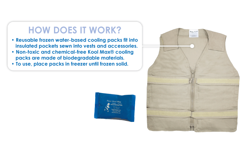 Kool Max® Adjustable Zipper Front Cooling Vest | Polar Products