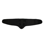 Black lumbar compression wrap on a white background