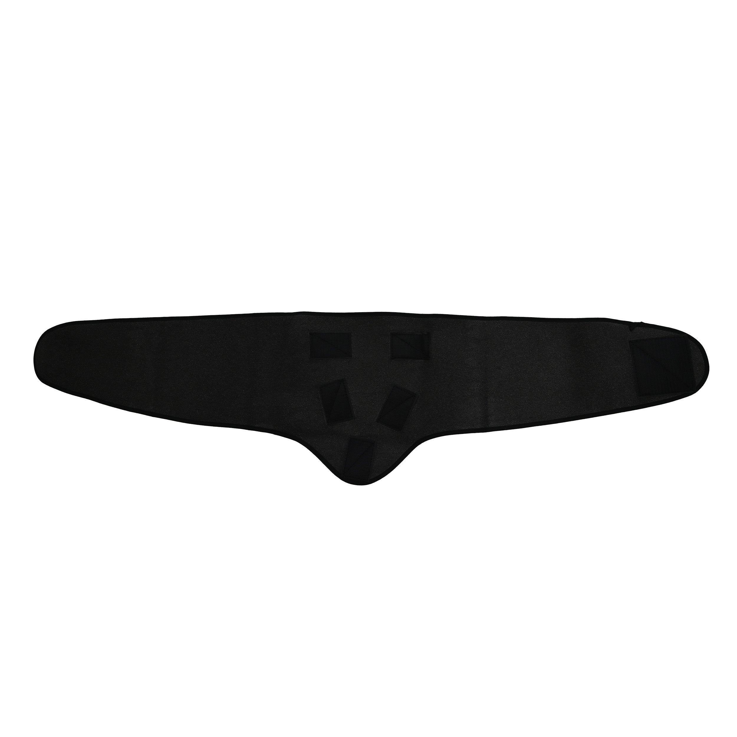 Black lumbar compression wrap on a white background