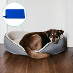 Dog lying on dog bed with Active Ice® Rectangular Universal Cold Therapy System 