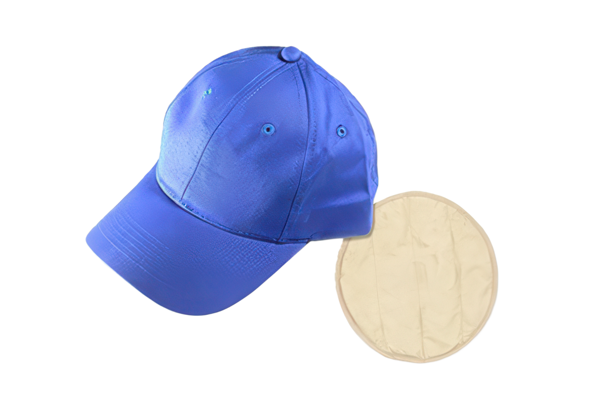 Blue cap and beige cool comfort pad