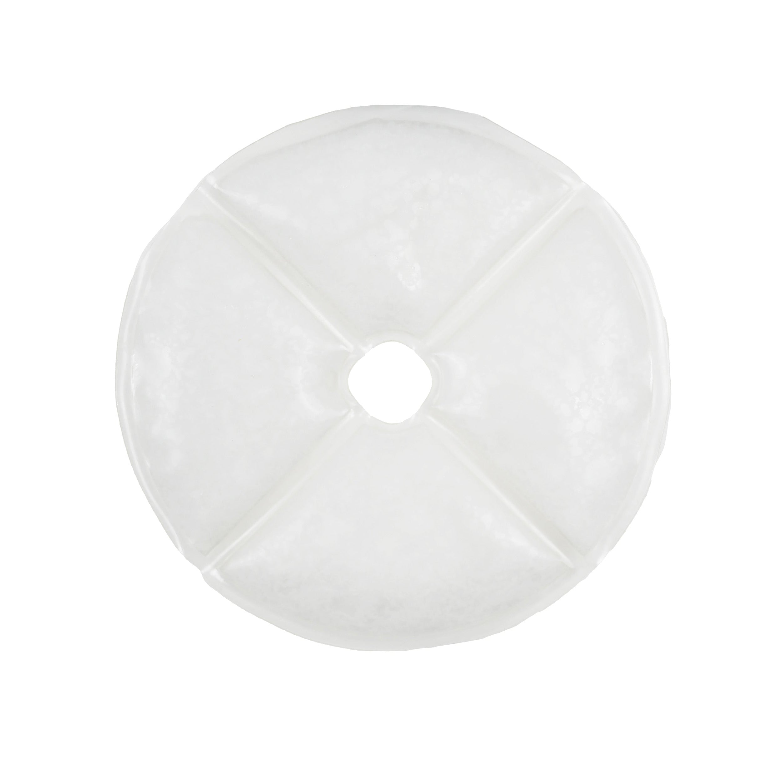 A white circular Cool58® phase change cooling pack with a central opening and four triangular panels radiating from the center, shown on a plain white background.