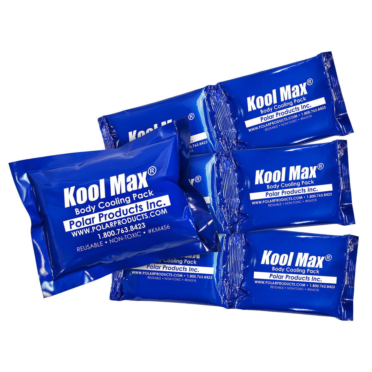 Set of Kool Max Body Cooling Packs by Polar Products, includes neck and body cooling packs.