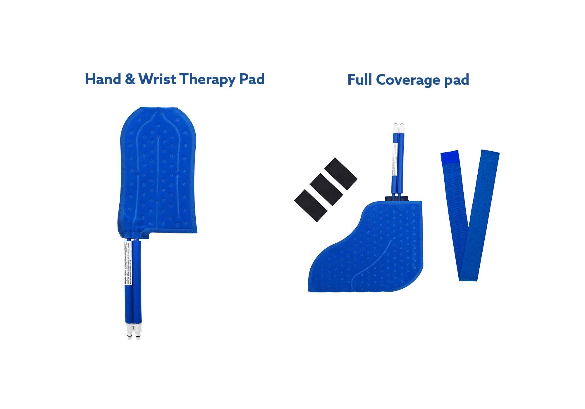 Blue hand and foot active ice® cold therapy pad with full coverage pad illustration on a white background