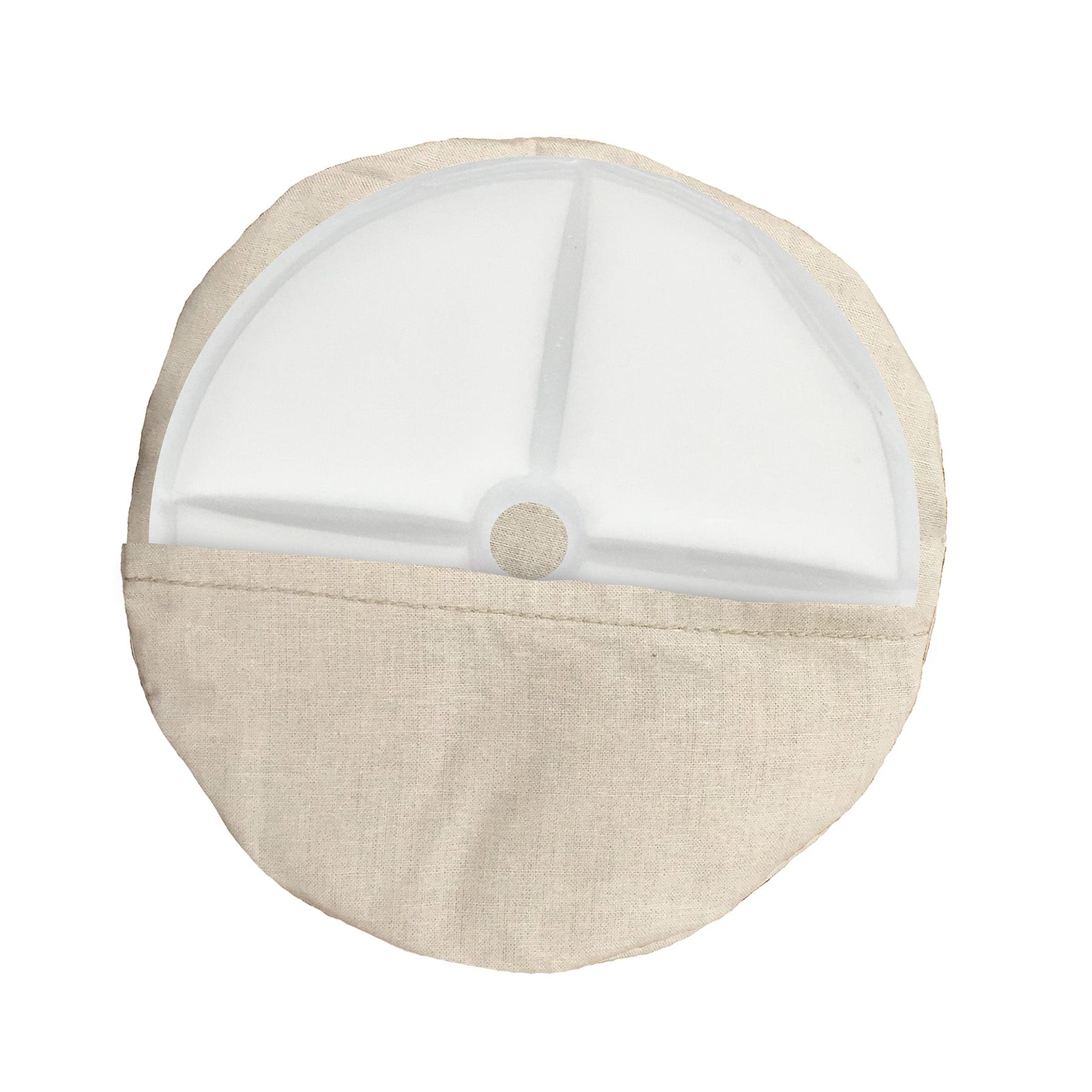 Cool58® Breast/Bra Coolers with a khaki comforting cover on a white background