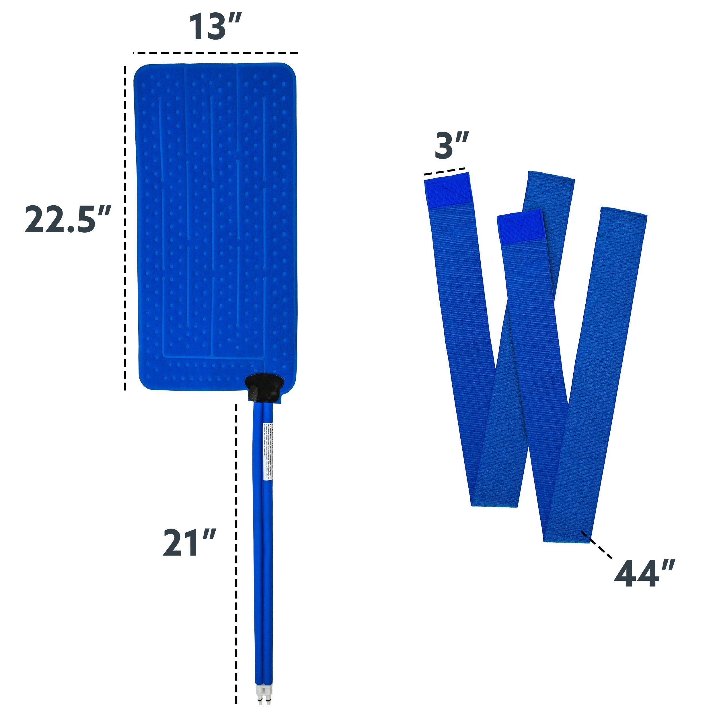 Measurement chart of Active Ice® Rectangular Universal Cold Therapy Pad with dimensions labeled.