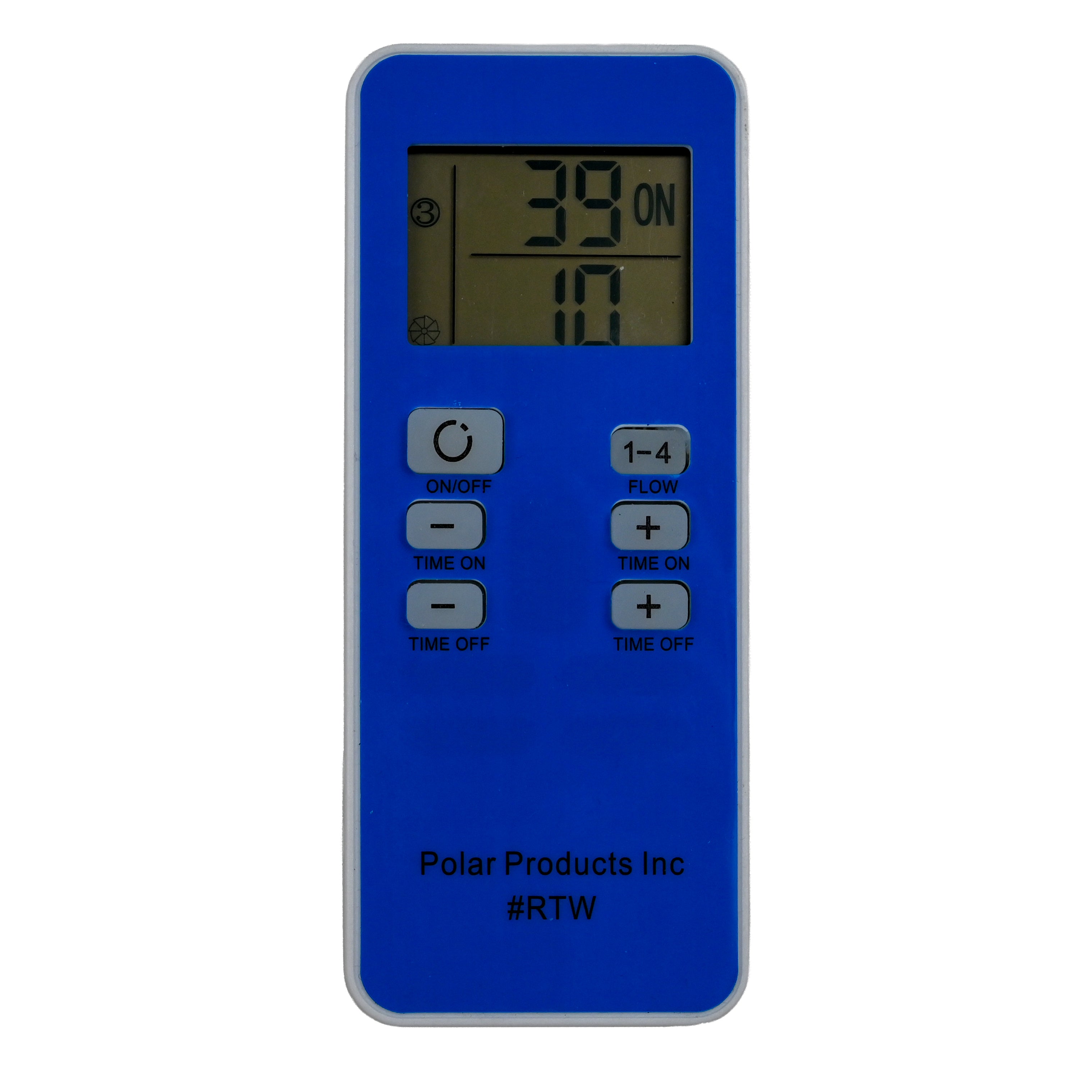 Blue wireless programmable remote for the Active Ice® Cold Therapy System with a white background
