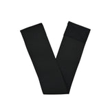 Black elastic and velcro® belt or strap on a white background.