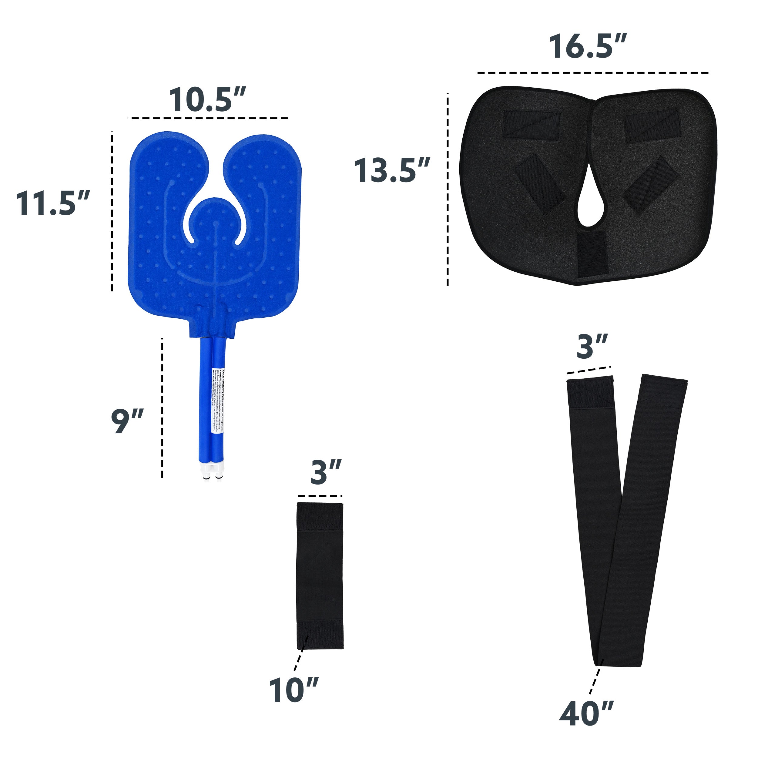 Measurement chart of Universal Therapy Pad and Shoulder Compression Wrap