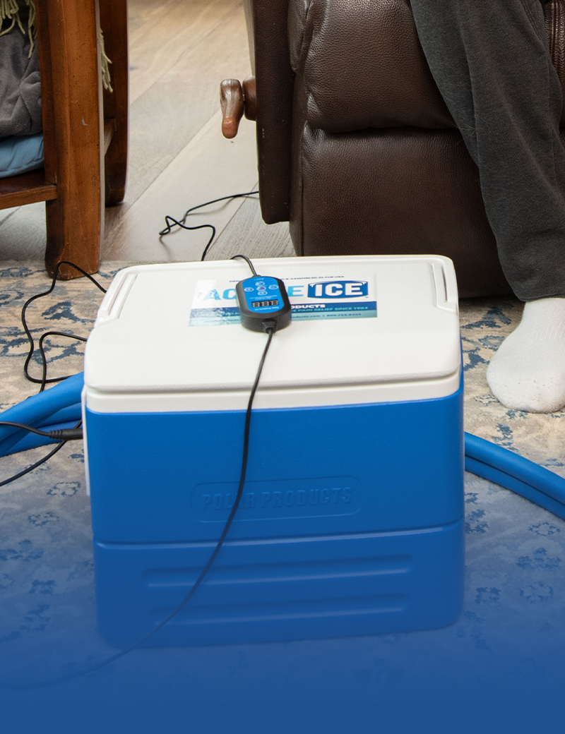 9-quart cooling reservoir on the floor in the living room.