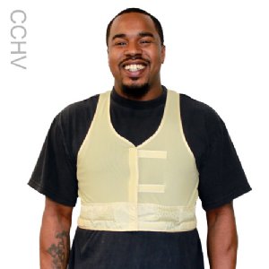 Man wearing a beige Cool Comfort® Cooling Hidden Vest on a white background