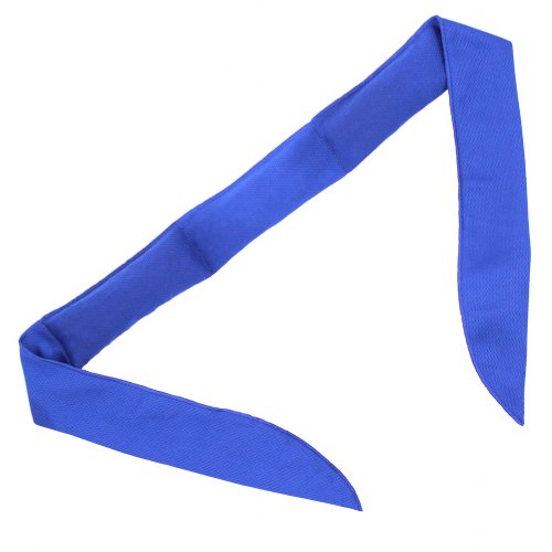 Blue cooling neck band on a white background