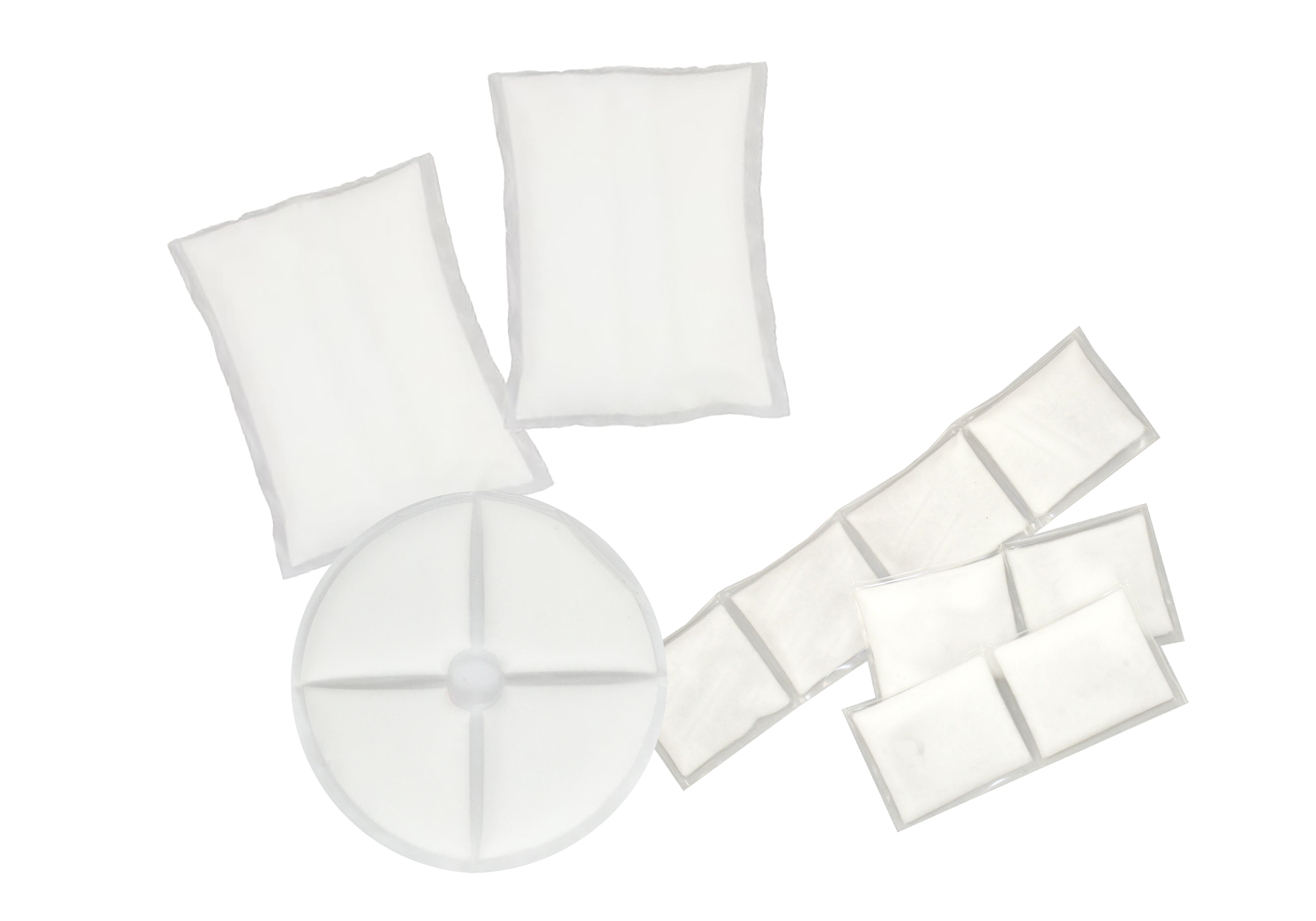 A variety of Cool58® Phase Change Cooling packs on a white background.