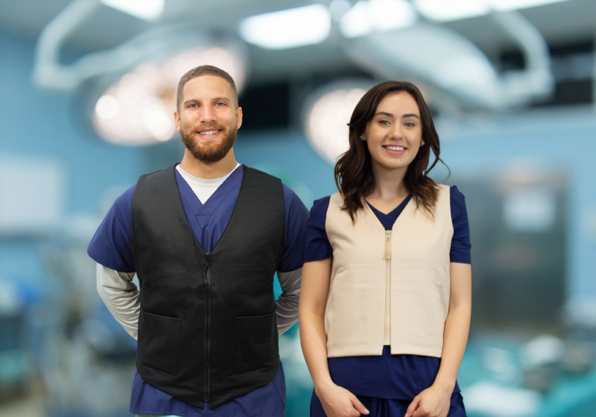 Two healthcare professionals standing in a hospital setting
