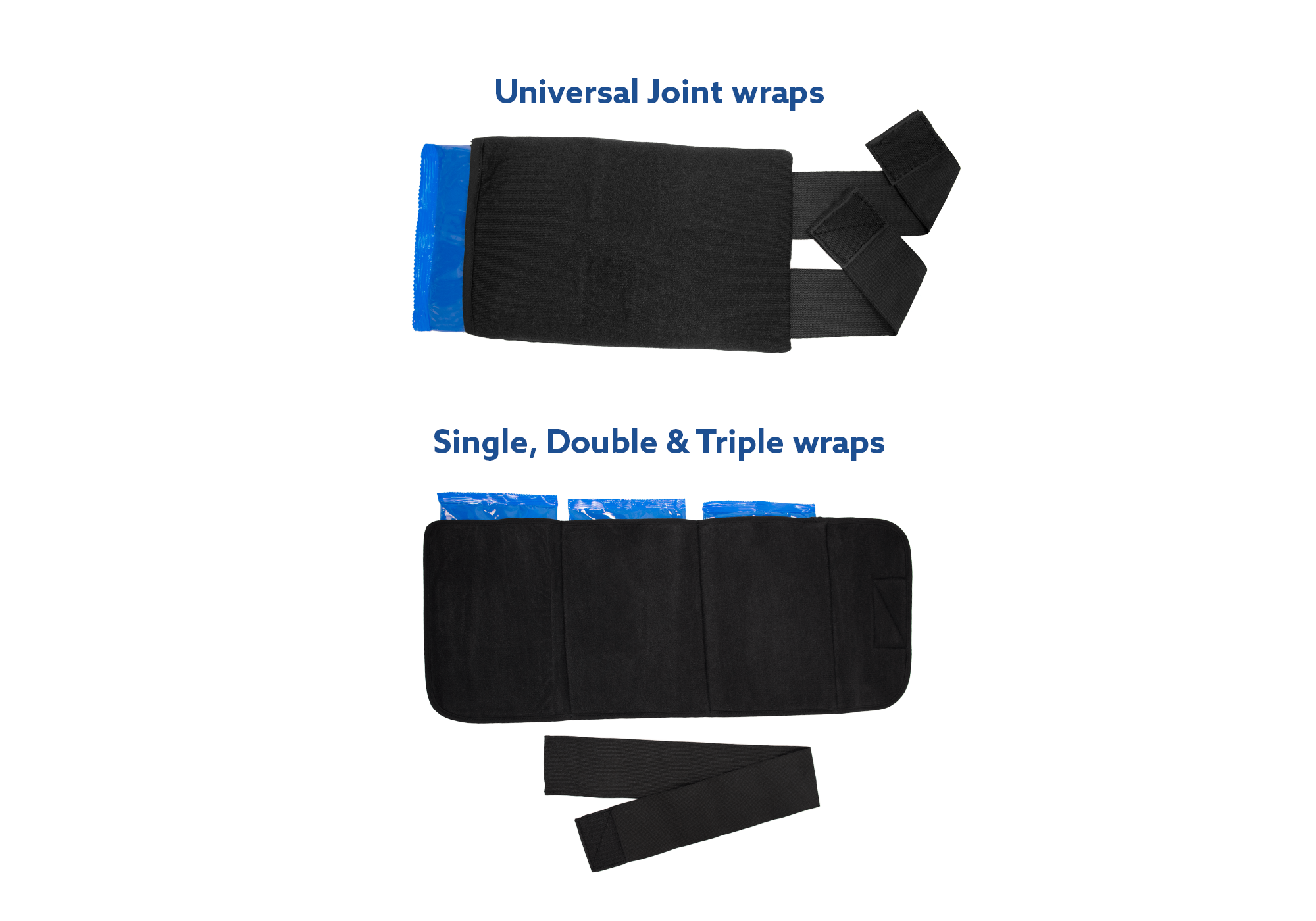 A Universal and Triple Universal Soft Ice® wraps on a white background.